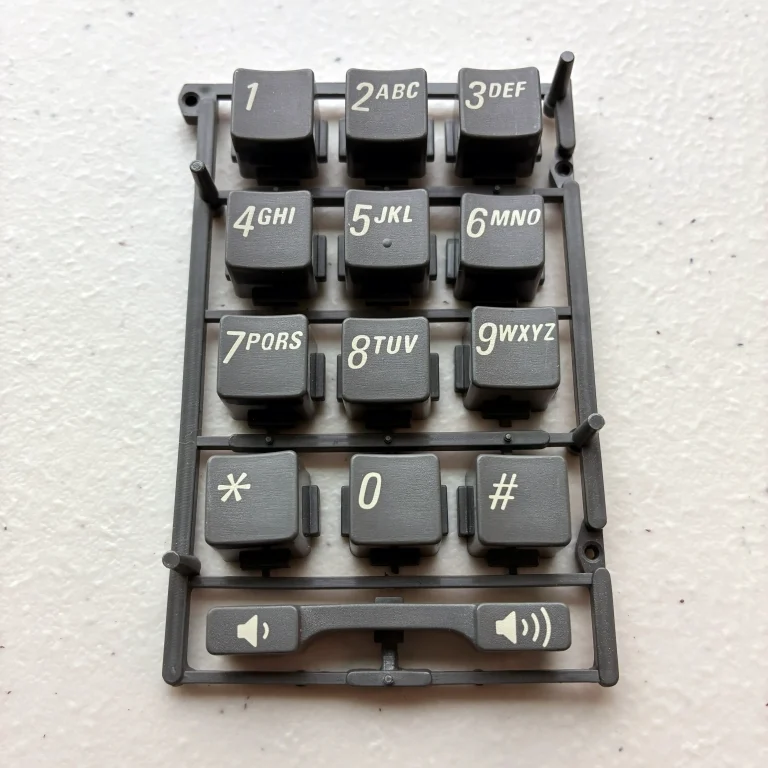 Overmolded telephone buttons.